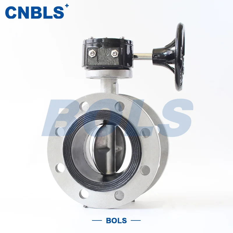 Válvulas de mariposa de sellado duro de metal tipo oblea accionadas por engranaje helicoidal de acero inoxidable